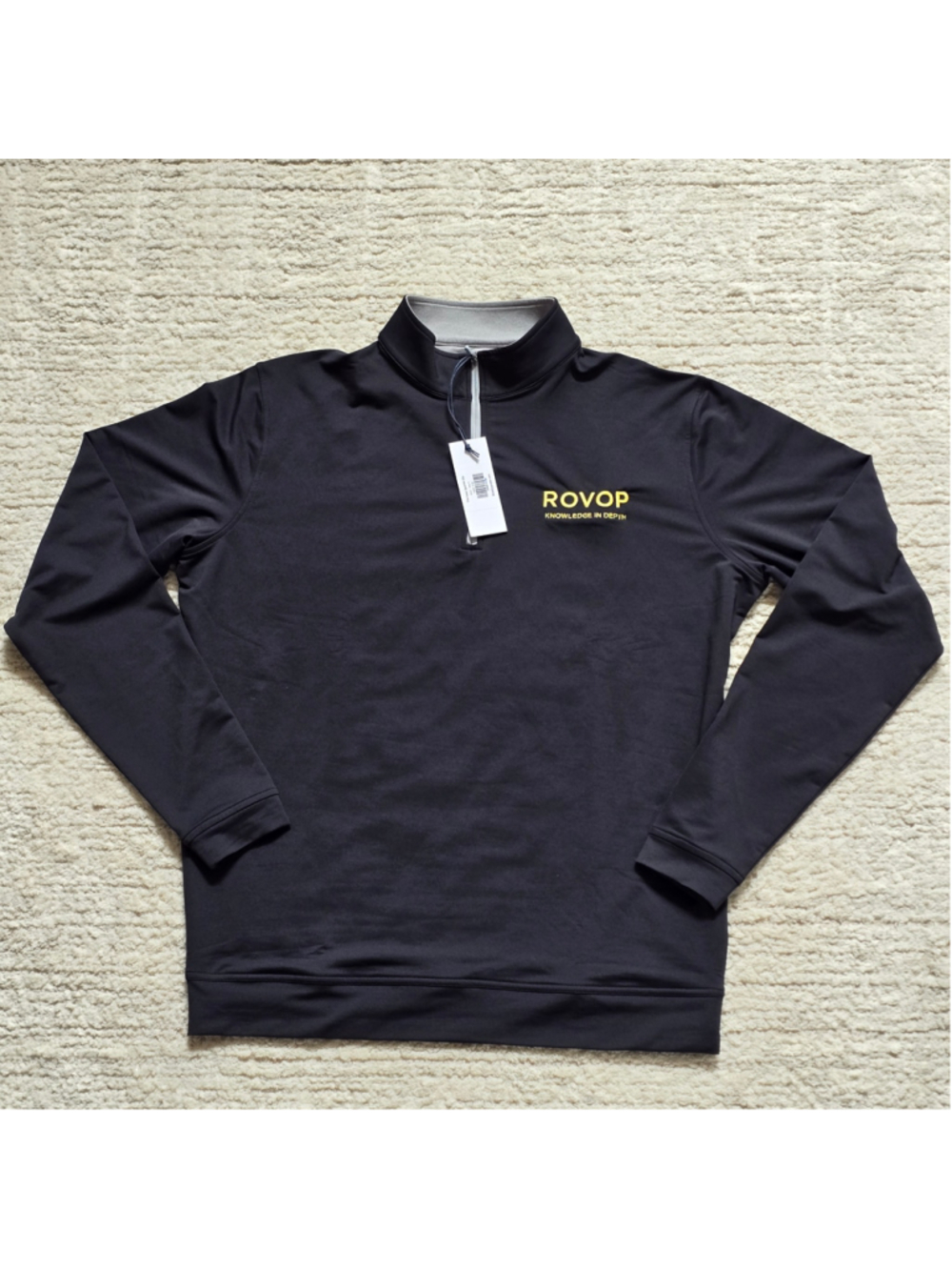 Men's Blue Cypress ROVOP Zip Up Sweater Black Yellow Size M